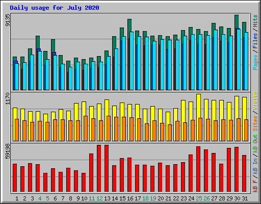 Daily usage for July 2020