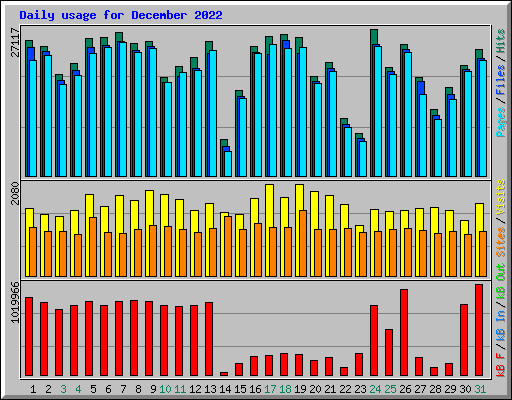 Daily usage for December 2022