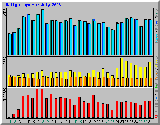 Daily usage for July 2023