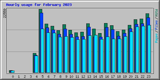 Hourly usage for February 2023