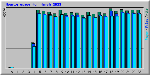 Hourly usage for March 2023