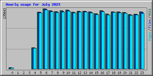 Hourly usage for July 2023