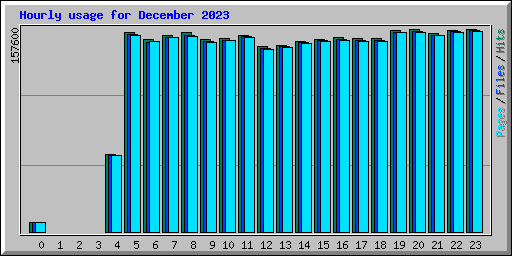 Hourly usage for December 2023