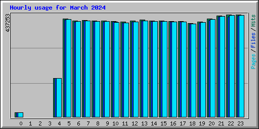 Hourly usage for March 2024